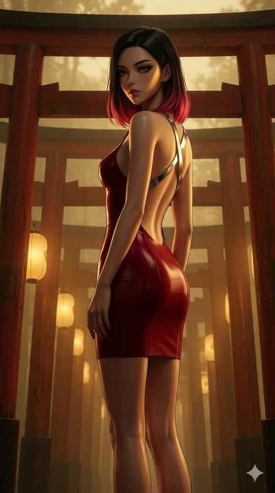 score_9, masterpiece, best quality, ultra-detailed, high-budget anime keyframe, editorial fashion photography, tasteful artistic composition, Korean woman. cowboy shot from the thighs up, character and outfit filling the frame for maximum editorial p