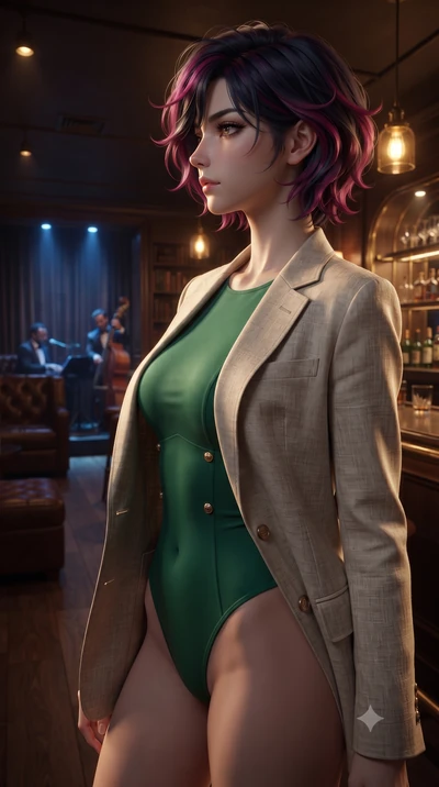 score_9, masterpiece, best quality, ultra-detailed, high-budget anime keyframe, editorial fashion photography, tasteful artistic composition, Korean woman. close-up cowboy shot from the waist and thighs up, the character dominates the composition, fi