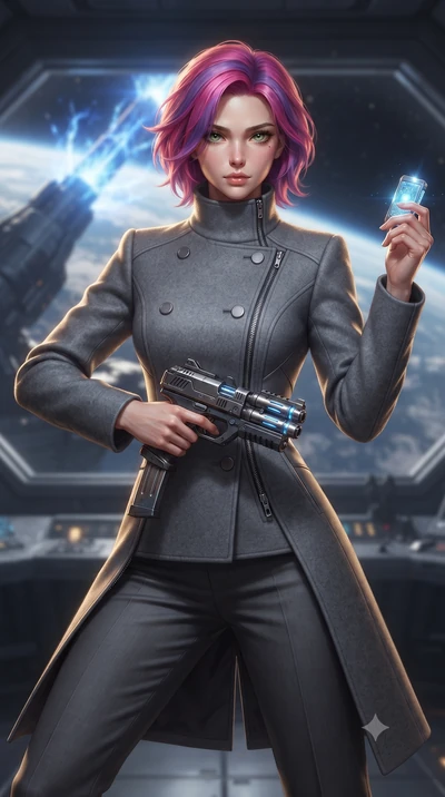 score_9, masterpiece, best quality, ultra-detailed, high-budget anime keyframe, editorial fashion photography, tasteful artistic composition, realistic cosplay photography, Caucasian woman, strictly human ears. close-up cowboy shot from the waist and