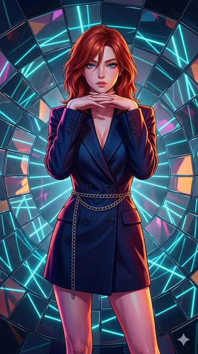 score_9, masterpiece, best quality, ultra-detailed, high-budget anime keyframe, editorial fashion photography, tasteful artistic composition, Korean woman. cowboy shot from the thighs up, character and outfit filling the frame for maximum editorial p