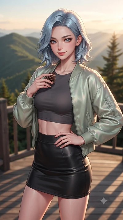 score_9, masterpiece, best quality, ultra-detailed, high-budget anime keyframe, editorial fashion photography, tasteful artistic composition, Korean woman. close-up cowboy shot from the waist and thighs up, the character dominates the composition, fi