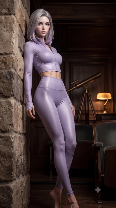 score_9, masterpiece, best quality, ultra-detailed, high-budget anime keyframe, editorial fashion photography, tasteful artistic composition, Caucasian woman. low angle full-body shot from head to toe showing her feet, filling the entire 9:16 vertica