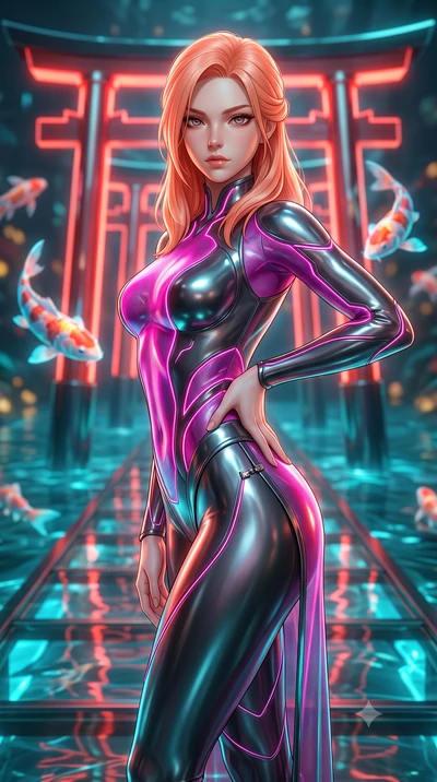 score_9, masterpiece, best quality, ultra-detailed, high-budget anime keyframe, editorial fashion photography, tasteful artistic composition, Japanese woman. close-up cowboy shot from the waist and thighs up, the character dominates the composition, 