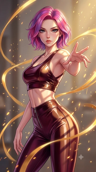 score_9, masterpiece, best quality, ultra-detailed, high-budget anime keyframe, editorial fashion photography, tasteful artistic composition, Caucasian woman. close-up cowboy shot from the waist and thighs up, the character dominates the composition,