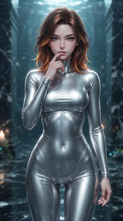 score_9, masterpiece, best quality, ultra-detailed, high-budget anime keyframe, editorial fashion photography, tasteful artistic composition, Korean woman. close-up cowboy shot from the waist and thighs up, the character dominates the composition, fi