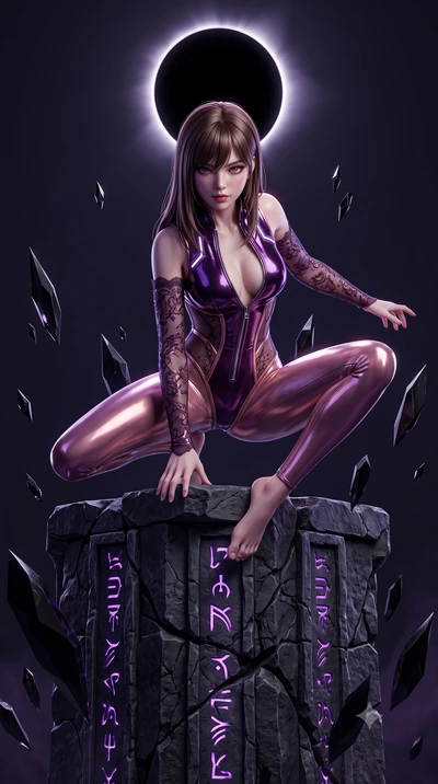 score_9, masterpiece, best quality, ultra-detailed, high-budget anime keyframe, semi-realistic 3D game render, editorial fashion photography, tasteful artistic composition, Korean woman. low angle full-body shot from head to toe showing her feet, fil