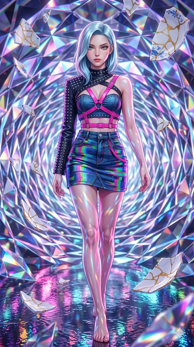 score_9, masterpiece, best quality, ultra-detailed, high-budget anime keyframe, editorial fashion photography, tasteful artistic composition, Korean woman. upper body close-up from the thighs up, character filling the screen for maximum presence. ste