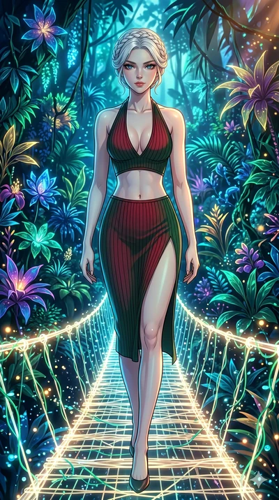 score_9, masterpiece, best quality, ultra-detailed, High-budget Anime Keyframe, vibrant colors, fluid line-art, expressive lighting, cinematic composition, Ufotable-style visual effects, top-tier animation quality, Korean woman with idol-like refined
