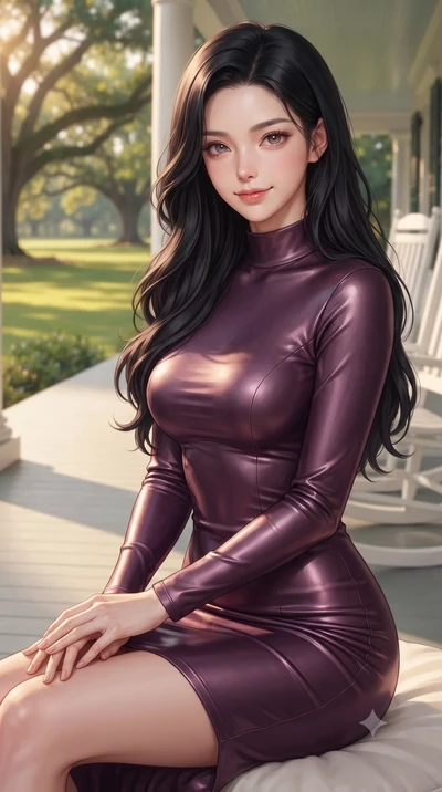 score_9, masterpiece, best quality, ultra-detailed, high-budget anime keyframe, editorial fashion photography, tasteful artistic composition, Korean woman woman. close-up cowboy shot from the waist and thighs up, the character dominates the compositi
