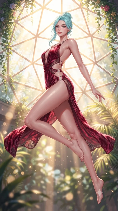 score_9, masterpiece, best quality, ultra-detailed, high-budget anime keyframe, editorial fashion photography, tasteful artistic composition, Japanese woman. low angle full-body shot from head to toe showing her feet, filling the entire 9:16 vertical
