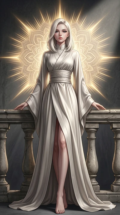 score_9, masterpiece, best quality, ultra-detailed, high-budget anime keyframe, editorial fashion photography, tasteful artistic composition, Caucasian woman, strictly human ears. low angle full-body shot from head to toe showing her feet, filling th