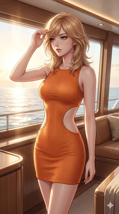 score_9, masterpiece, best quality, ultra-detailed, high-budget anime keyframe, editorial fashion photography, tasteful artistic composition, Korean woman. cowboy shot from the thighs up, character and outfit filling the frame for maximum editorial p