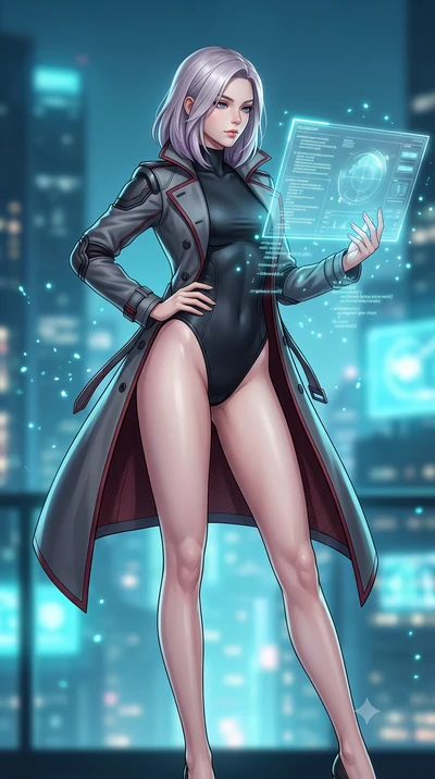 score_9, masterpiece, best quality, ultra-detailed, high-budget anime keyframe, semi-realistic 3D game render, editorial fashion photography, tasteful artistic composition, Caucasian woman. low angle full-body shot from head to toe showing her feet, 
