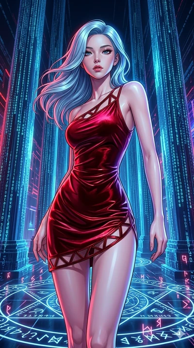 score_9, masterpiece, best quality, ultra-detailed, high-budget anime keyframe, editorial fashion photography, tasteful artistic composition, Korean woman. upper body close-up from the thighs up, character filling the screen for maximum presence. twi