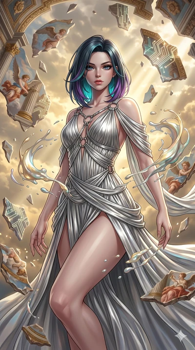 score_9, masterpiece, best quality, ultra-detailed, high-budget anime keyframe, editorial fashion photography, tasteful artistic composition, Caucasian woman, strictly human ears. upper body close-up from the thighs up, character filling the screen f