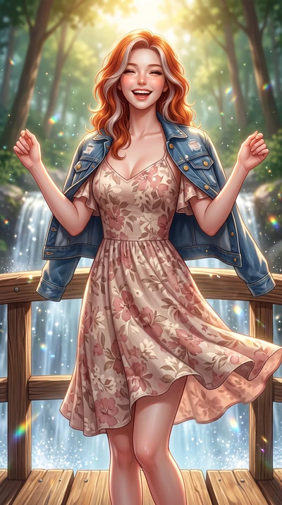 score_9, masterpiece, best quality, ultra-detailed, high-budget anime keyframe, semi-realistic 3D game render, editorial fashion photography, tasteful artistic composition, Caucasian woman. close-up cowboy shot from the waist and thighs up, the chara