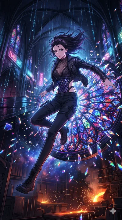 score_9, masterpiece, best quality, ultra-detailed, High-budget Anime Keyframe, vibrant colors, fluid line-art, expressive lighting, cinematic composition, Ufotable-style visual effects, top-tier animation quality, Japanese woman with delicate and el