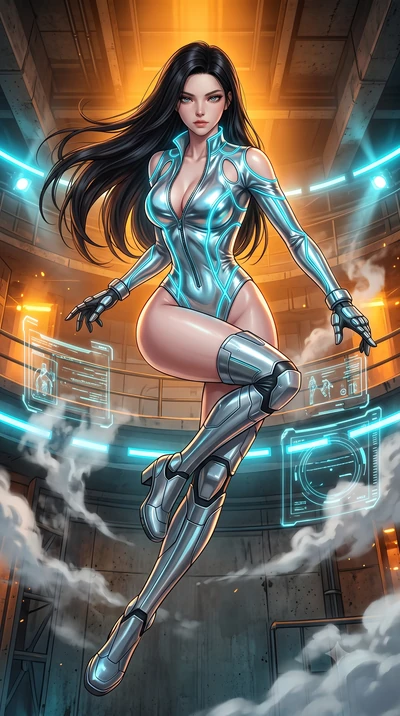score_9, masterpiece, best quality, ultra-detailed, high-budget anime keyframe, semi-realistic 3D game render, editorial fashion photography, tasteful artistic composition, Korean woman. low angle full-body shot from head to toe showing her feet, fil