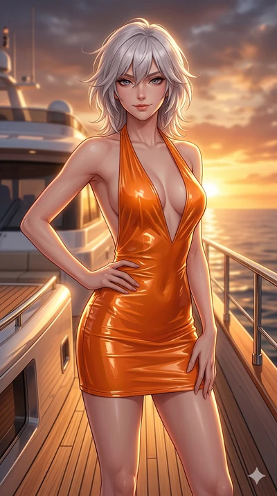 score_9, masterpiece, best quality, ultra-detailed, high-budget anime keyframe, editorial fashion photography, tasteful artistic composition, Japanese woman. cowboy shot from the thighs up, character and outfit filling the frame for maximum editorial