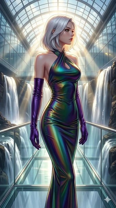 score_9, masterpiece, best quality, ultra-detailed, high-budget anime keyframe, editorial fashion photography, tasteful artistic composition, Korean woman. cowboy shot from the thighs up, character and outfit filling the frame for maximum editorial p