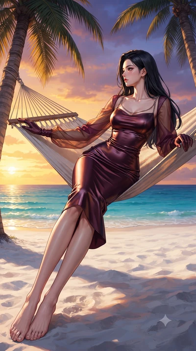 score_9, masterpiece, best quality, ultra-detailed, high-budget anime keyframe, editorial fashion photography, tasteful artistic composition, Korean woman. low angle full-body shot from head to toe showing her feet, filling the entire 9:16 vertical f