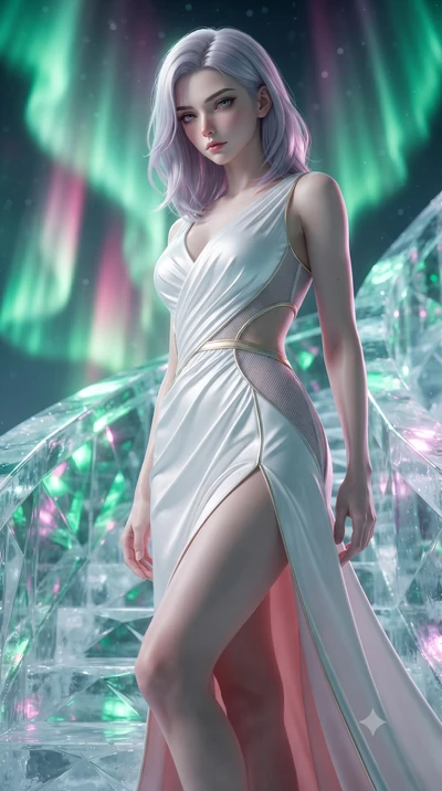 score_9, masterpiece, best quality, ultra-detailed, high-budget anime keyframe, editorial fashion photography, tasteful artistic composition, Caucasian woman. close-up cowboy shot from the waist and thighs up, the character dominates the composition,