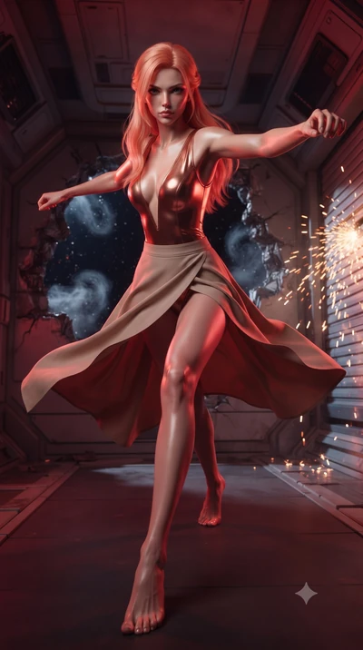 score_9, masterpiece, best quality, ultra-detailed, high-budget anime keyframe, editorial fashion photography, tasteful artistic composition, realistic cosplay photography, Japanese woman. low angle full-body shot from head to toe showing her feet, f