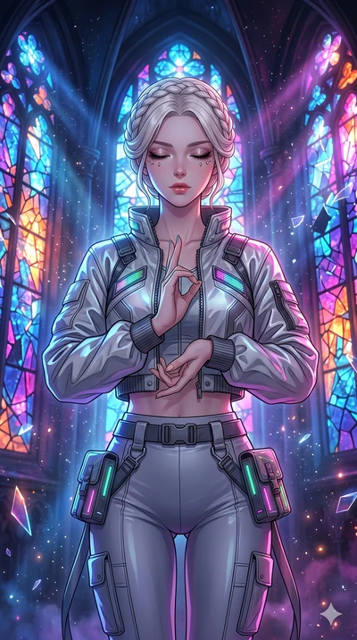 score_9, masterpiece, best quality, ultra-detailed, high-budget anime movie keyframe, cinematic anime lighting, intricate line art, Japanese woman. Upper body filling screen focusing on her alluring features and slim-fit silhouette. meditating peacef