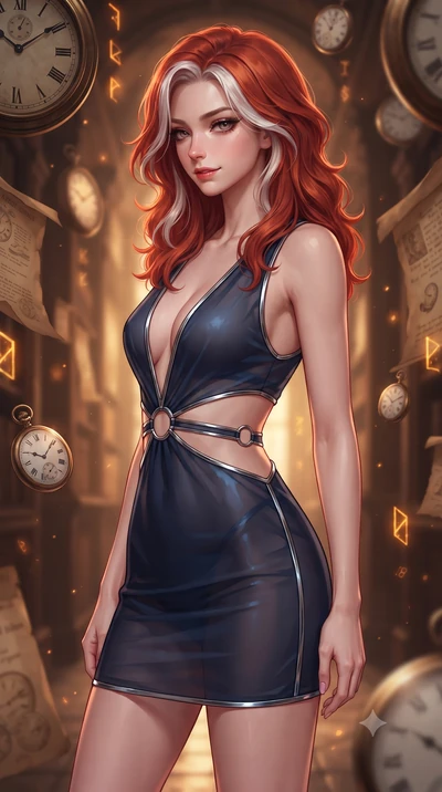 score_9, masterpiece, best quality, ultra-detailed, high-budget anime keyframe, editorial fashion photography, tasteful artistic composition, Caucasian woman. close-up cowboy shot from the waist and thighs up, the character dominates the composition,
