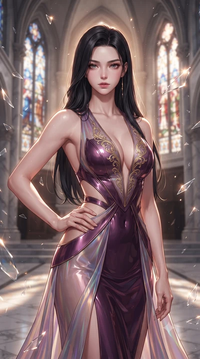 score_9, masterpiece, best quality, ultra-detailed, high-budget anime keyframe, editorial fashion photography, tasteful artistic composition, Korean woman. close-up cowboy shot from the waist and thighs up, the character dominates the composition, fi
