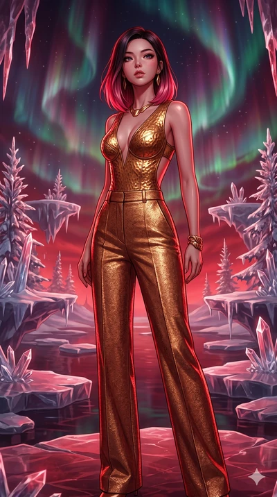 score_9, masterpiece, best quality, ultra-detailed, high-budget anime keyframe, editorial fashion photography, tasteful artistic composition, Korean woman. cowboy shot from the thighs up, character and outfit filling the frame for maximum editorial p