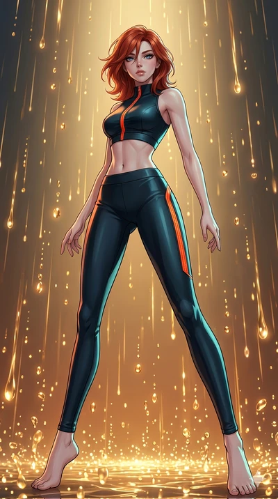score_9, masterpiece, best quality, ultra-detailed, high-budget anime keyframe, Caucasian woman, strictly human ears. low angle full-body shot filling the entire 9:16 frame with her statuesque presence, stretching the vertical silhouette. dodging eth