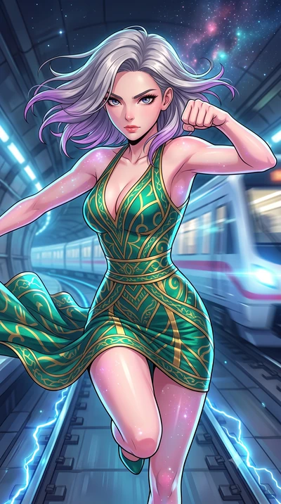 score_9, masterpiece, best quality, ultra-detailed, high-budget anime keyframe, clean line-art, cel-shading, Caucasian woman, strictly human ears. close-up cowboy shot from the waist and thighs up, the character dominates the composition, filling the