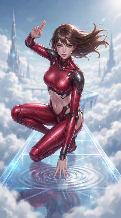 score_9, masterpiece, best quality, ultra-detailed, high-budget anime keyframe, editorial fashion photography, tasteful artistic composition, Korean woman. low angle full-body shot from head to toe showing her feet, filling the entire 9:16 vertical f