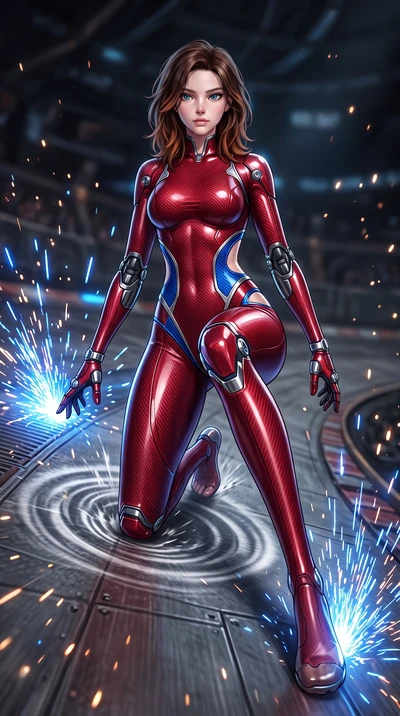 score_9, masterpiece, best quality, ultra-detailed, high-budget anime keyframe, semi-realistic 3D game render, editorial fashion photography, tasteful artistic composition, Korean woman. low angle full-body shot from head to toe showing her feet, fil