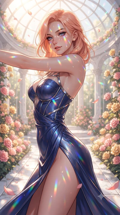 score_9, masterpiece, best quality, ultra-detailed, high-budget anime keyframe, editorial fashion photography, tasteful artistic composition, Japanese woman. close-up cowboy shot from the waist and thighs up, the character dominates the composition, 