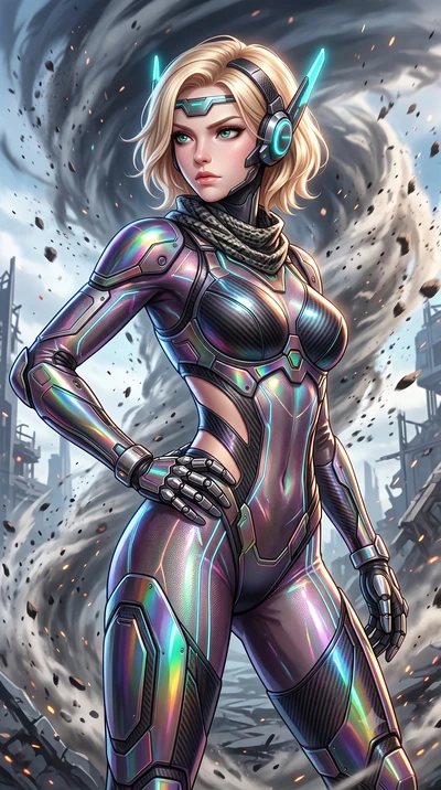 score_9, masterpiece, best quality, ultra-detailed, high-budget anime keyframe, semi-realistic 3D game render, editorial fashion photography, tasteful artistic composition, Caucasian woman. close-up cowboy shot from the waist and thighs up, the chara