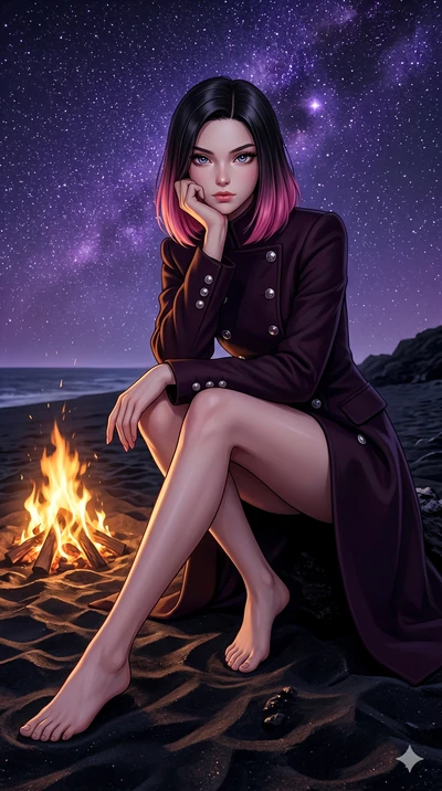 score_9, masterpiece, best quality, ultra-detailed, high-budget anime keyframe, editorial fashion photography, tasteful artistic composition, Korean woman. low angle full-body shot from head to toe showing her feet, filling the entire 9:16 vertical f