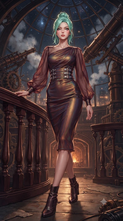 score_9, masterpiece, best quality, ultra-detailed, high-budget anime keyframe, editorial fashion photography, tasteful artistic composition, Japanese woman. low angle full-body shot from head to toe showing her feet, filling the entire 9:16 vertical