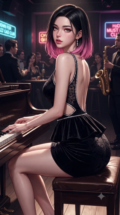 score_9, masterpiece, best quality, ultra-detailed, high-budget anime keyframe, editorial fashion photography, tasteful artistic composition, Korean woman. close-up cowboy shot from the waist and thighs up, the character dominates the composition, fi