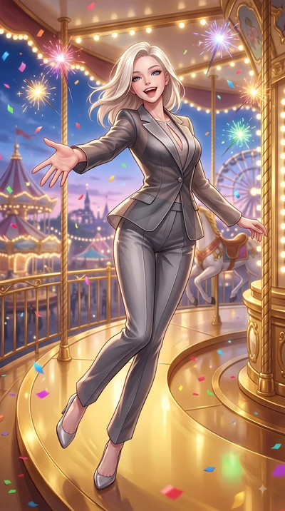 score_9, masterpiece, best quality, ultra-detailed, high-budget anime keyframe, editorial fashion photography, tasteful artistic composition, Caucasian woman. low angle full-body shot from head to toe showing her feet, filling the entire 9:16 vertica