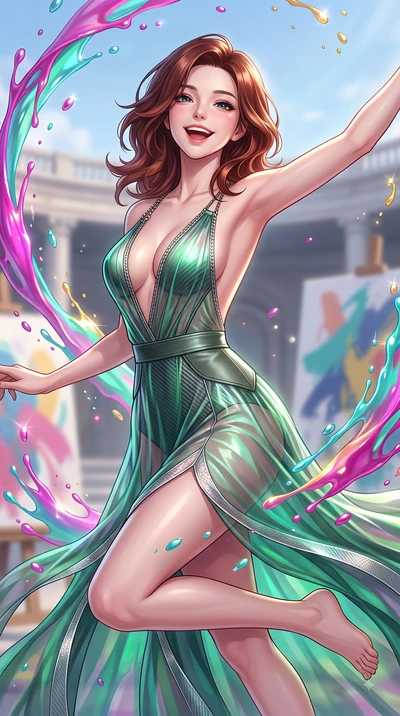 score_9, masterpiece, best quality, ultra-detailed, high-budget anime keyframe, editorial fashion photography, tasteful artistic composition, Korean woman. close-up cowboy shot from the waist and thighs up, the character dominates the composition, fi