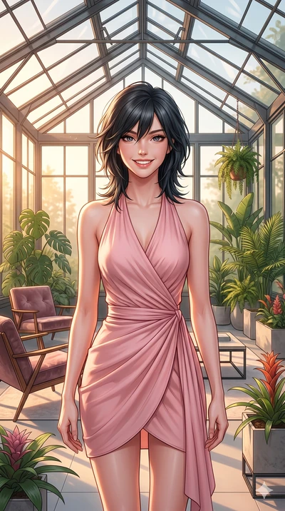 score_9, masterpiece, best quality, ultra-detailed, high-budget anime keyframe, editorial fashion photography, tasteful artistic composition, Caucasian woman, strictly human ears. cowboy shot from the thighs up, character and outfit filling the frame