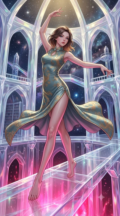score_9, masterpiece, best quality, ultra-detailed, high-budget anime keyframe, editorial fashion photography, tasteful artistic composition, Korean woman. low angle full-body shot from head to toe showing her feet, filling the entire 9:16 vertical f