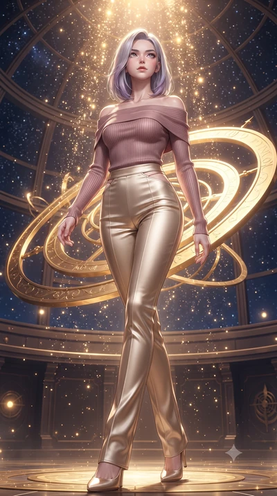score_9, masterpiece, best quality, ultra-detailed, high-budget anime keyframe, editorial fashion photography, tasteful artistic composition, Caucasian woman. low angle full-body shot from head to toe showing her feet, filling the entire 9:16 vertica