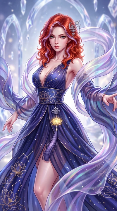 score_9, masterpiece, best quality, ultra-detailed, high-budget anime keyframe, semi-realistic 3D game render, editorial fashion photography, tasteful artistic composition, Caucasian woman. close-up cowboy shot from the waist and thighs up, the chara