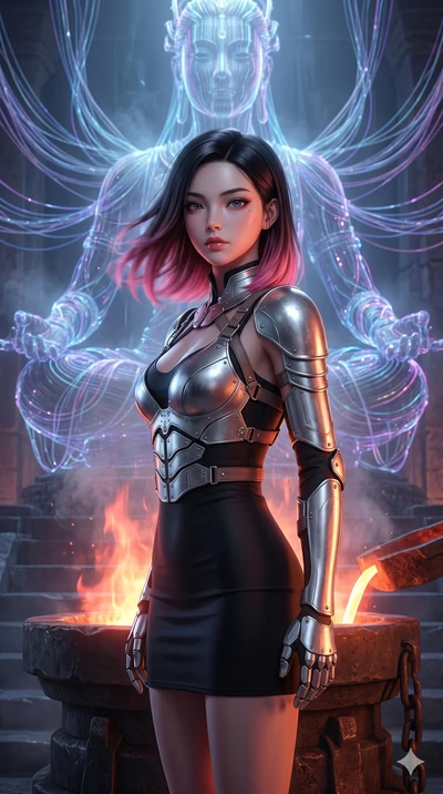 score_9, masterpiece, best quality, ultra-detailed, high-budget anime keyframe, editorial fashion photography, tasteful artistic composition, Korean woman. cowboy shot from the thighs up, character and outfit filling the frame for maximum editorial p