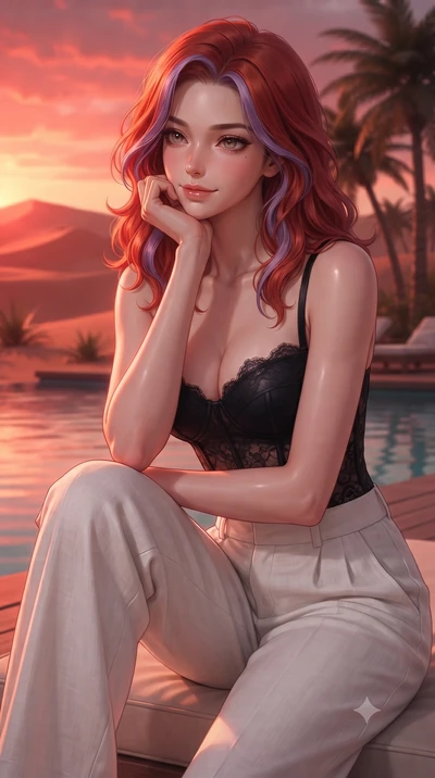 score_9, masterpiece, best quality, ultra-detailed, high-budget anime keyframe, editorial fashion photography, tasteful artistic composition, Caucasian woman woman. close-up cowboy shot from the waist and thighs up, the character dominates the compos