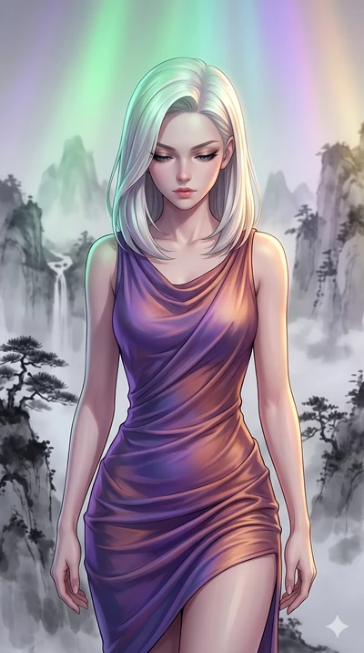 score_9, masterpiece, best quality, ultra-detailed, high-budget anime keyframe, editorial fashion photography, tasteful artistic composition, Caucasian woman, strictly human ears. close-up cowboy shot from the waist and thighs up, the character domin
