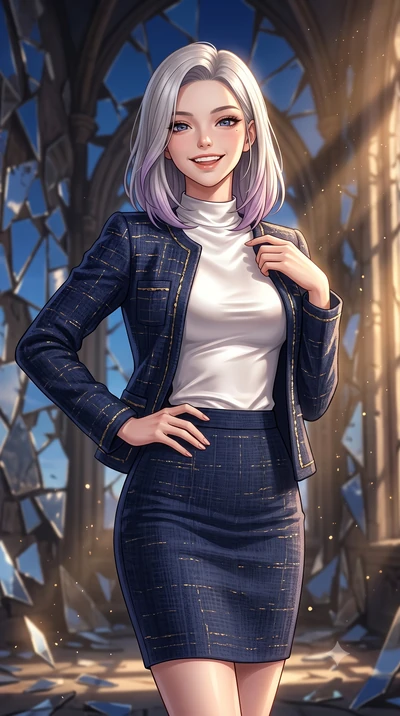 score_9, masterpiece, best quality, ultra-detailed, high-budget anime keyframe, editorial fashion photography, tasteful artistic composition, Caucasian woman, strictly human ears. close-up cowboy shot from the waist and thighs up, the character domin